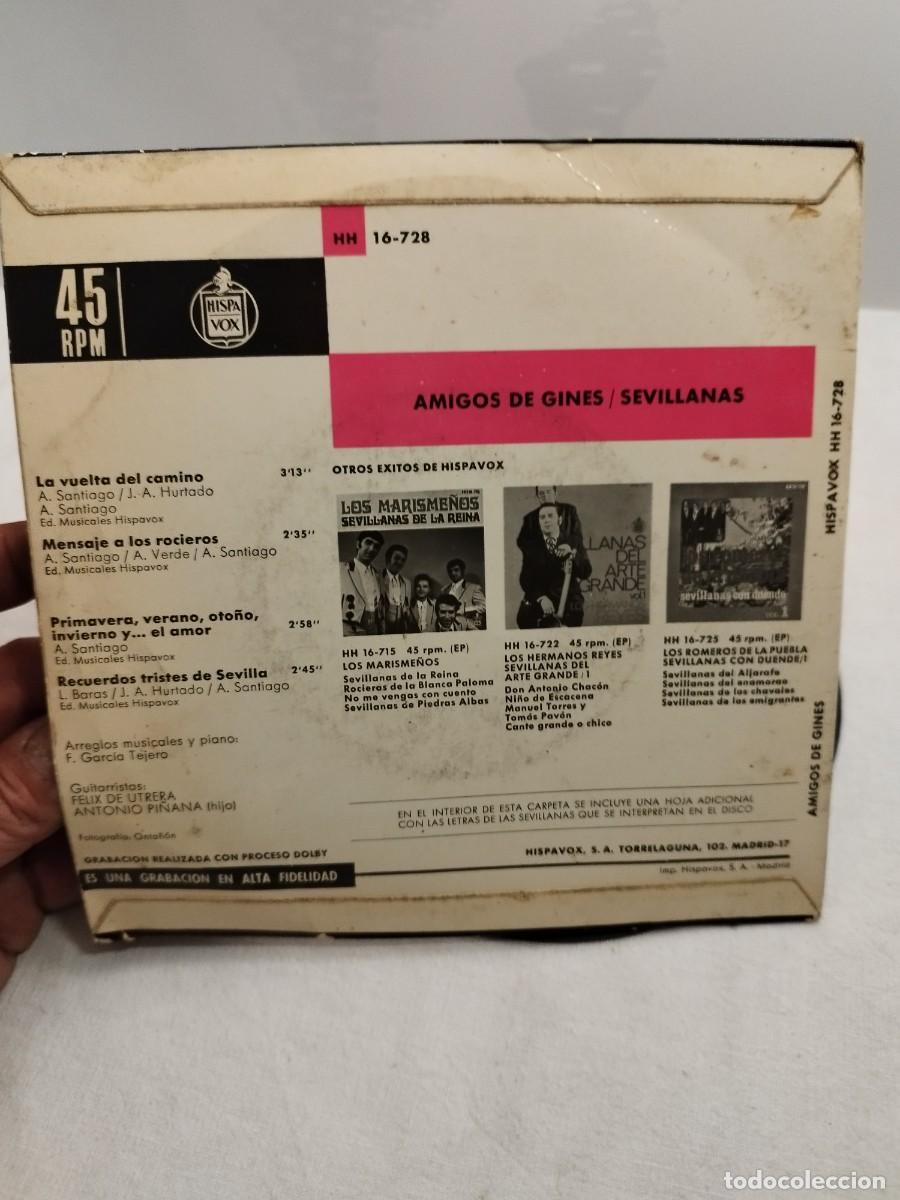 Discos de vinilo: Amigos de Gines, sevillanas. Single 7&rdquo;. - Foto 4