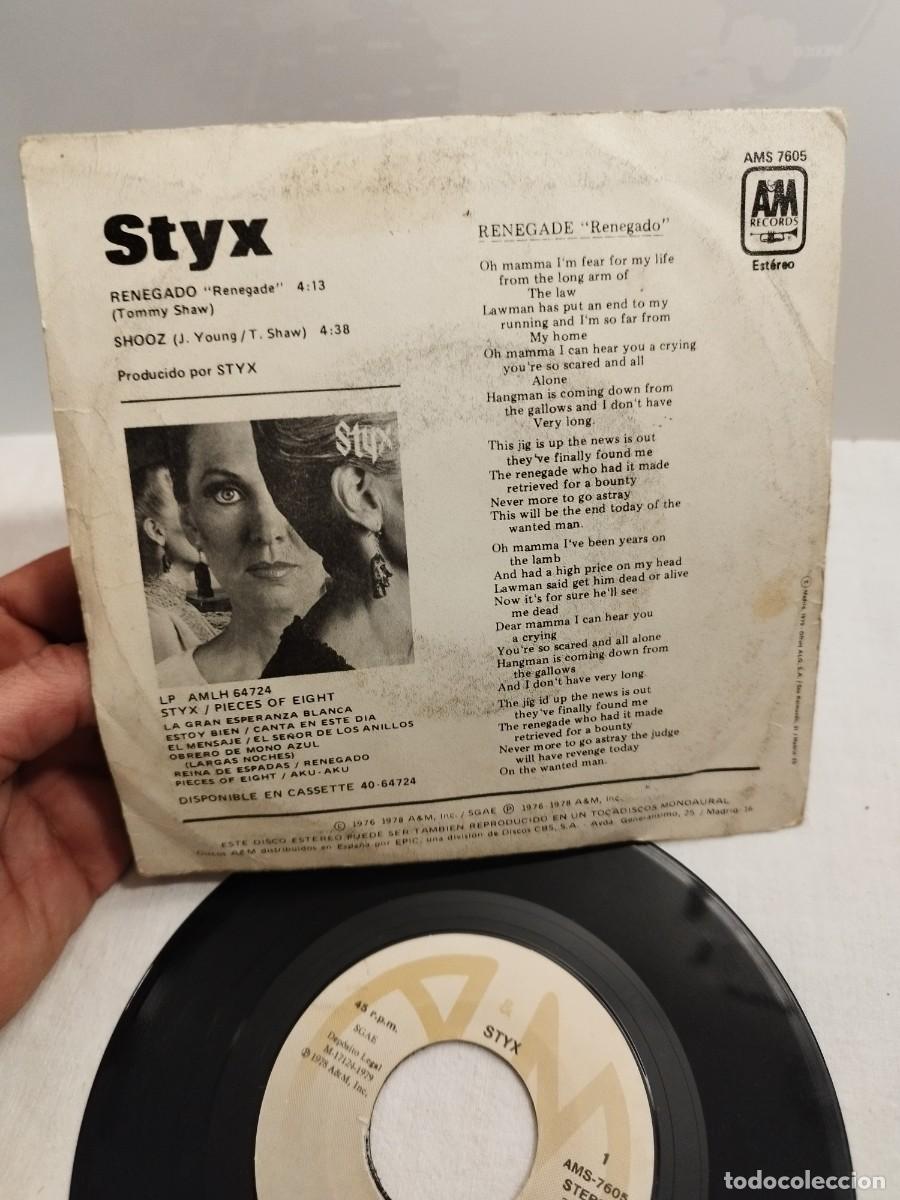 Discos de vinilo: Styx &ndash; Renegado. Single 7&rdquo;. - Foto 4