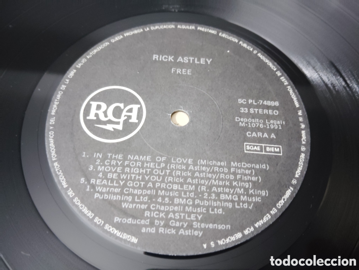 Discos de vinilo: RICK ASTLEY - FREE , 1991 - Foto 4