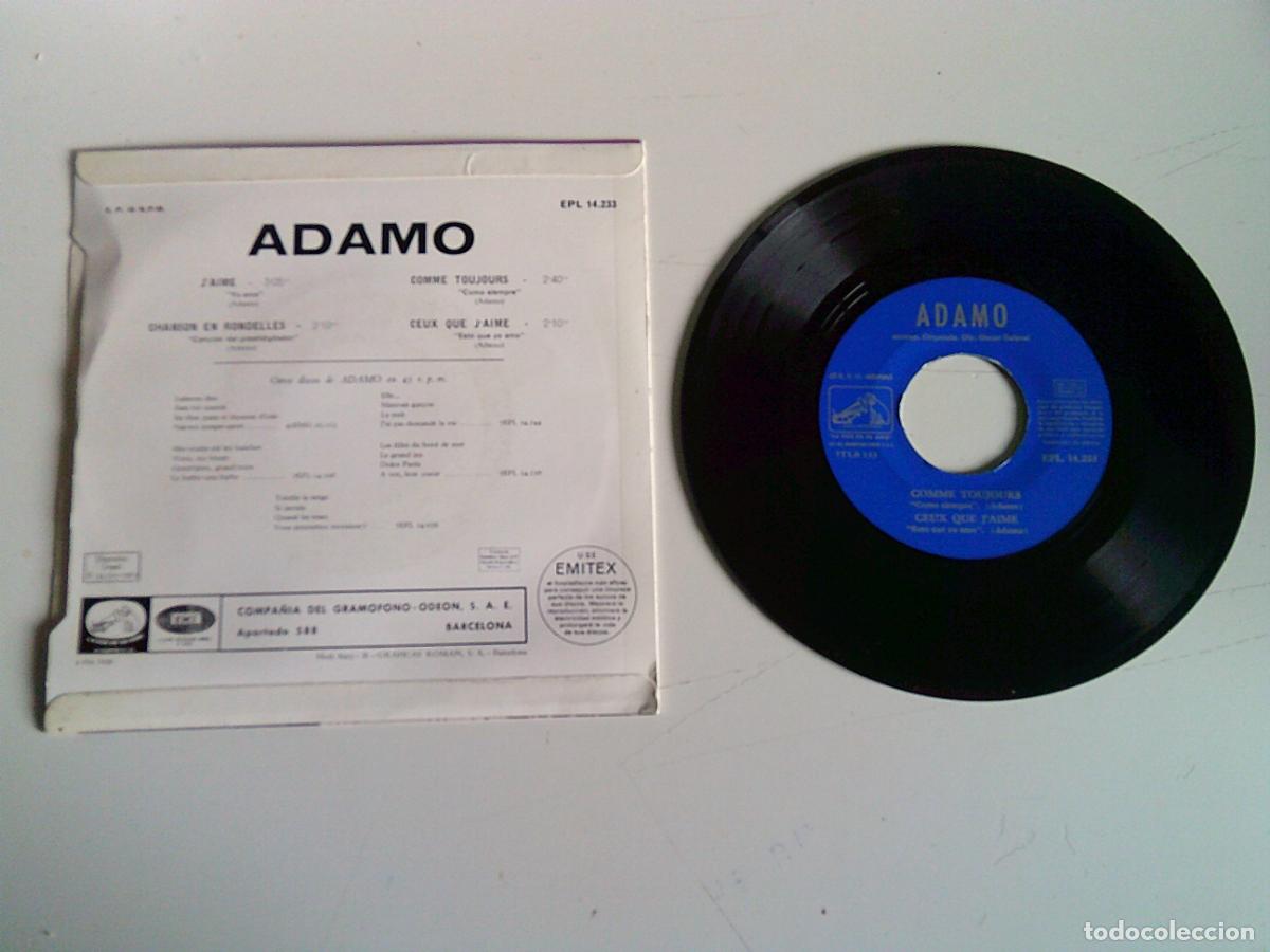 Discos de vinilo: Single Adamo J&aacute;ime 4 canciones - Foto 2