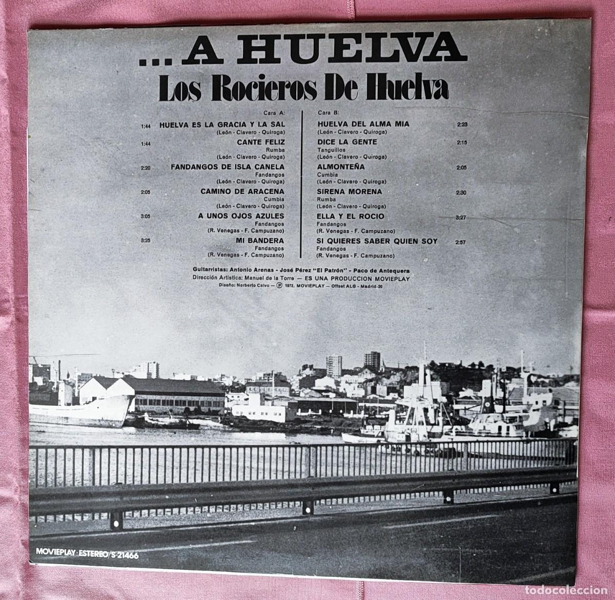 Discos de vinilo: LOS ROCIEROS DE HUELVA .- ... A HUELVA. - Foto 2