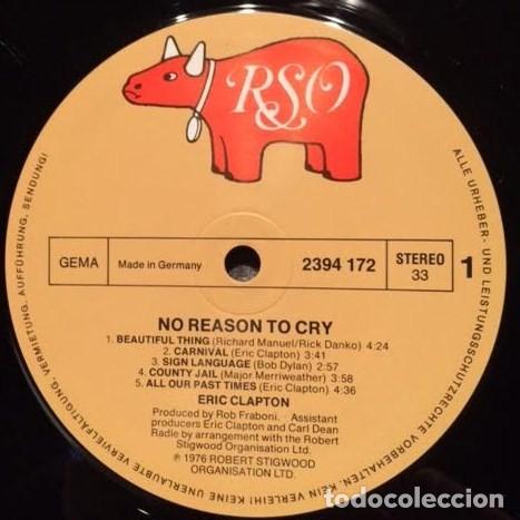 Discos de vinilo: Eric Clapton &ndash; No Reason To Cry (Germany 1979 EX EX - Foto 2