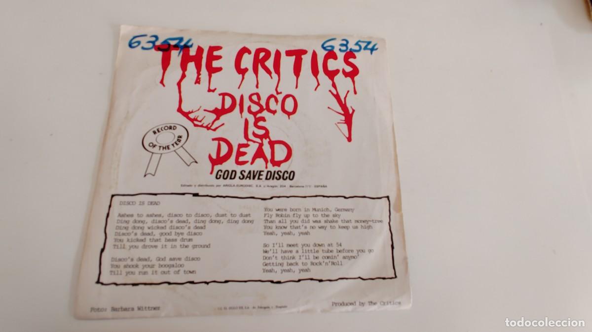 Discos de vinilo: THE CRITICS-SINGLE DISCO IS DEAD - Foto 2
