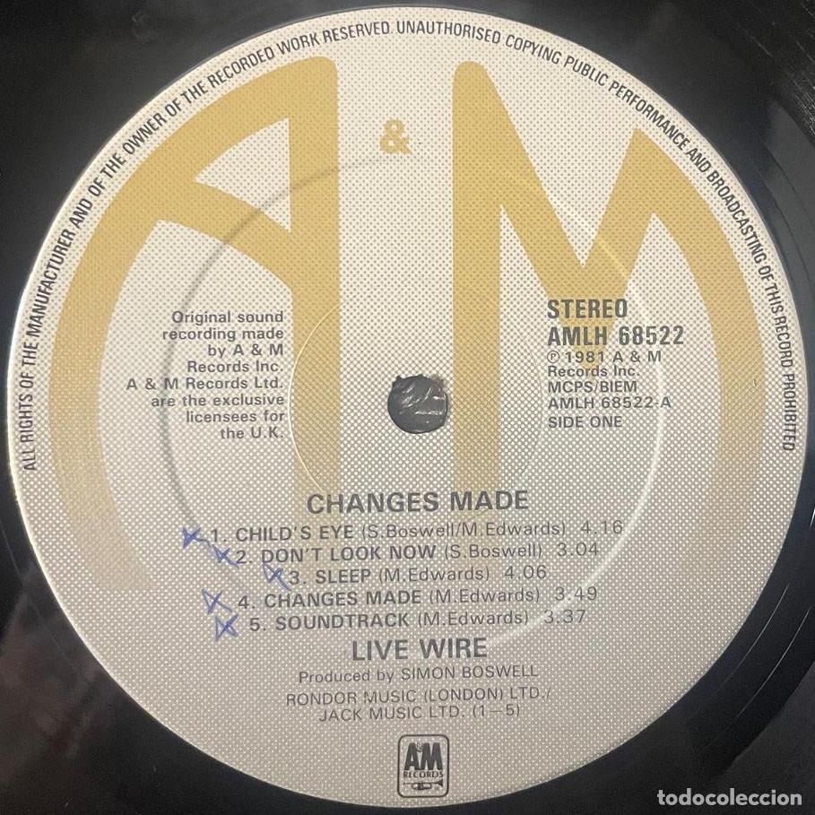 Discos de vinilo: LIVE WIRE / CHANGES MADE / LP A&M RECORDS 1981 / UK - Foto 5