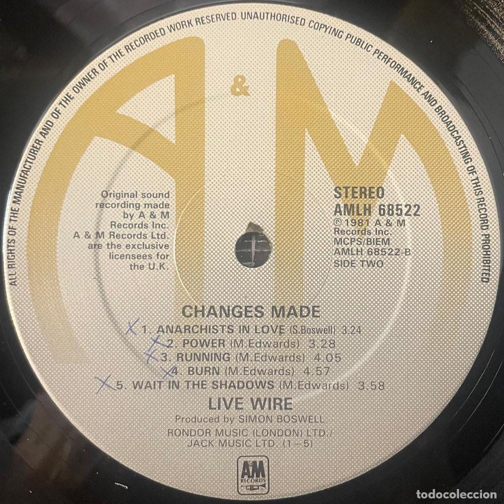 Discos de vinilo: LIVE WIRE / CHANGES MADE / LP A&M RECORDS 1981 / UK - Foto 6
