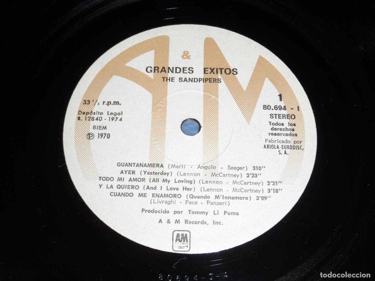 Discos de vinilo: The Sandpipers &lrm;&ndash; Grandes Exitos (SPAIN 1974) - Foto 3