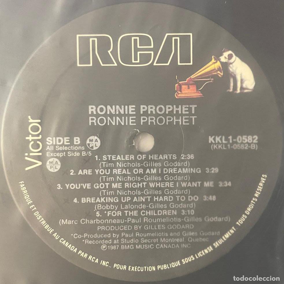 Discos de vinilo: RONNIE PROPHET / RONNIE PROPHET / LP RCA 1987 / CANADA - Foto 3