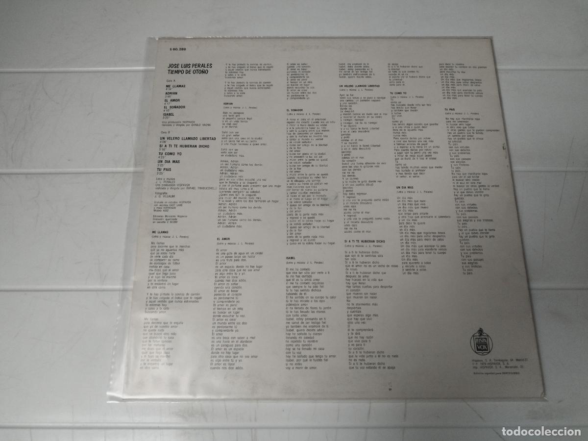 Discos de vinilo: LP JOSE LUIS PERALES - TIEMPO DE OTO&Ntilde;O - Foto 2