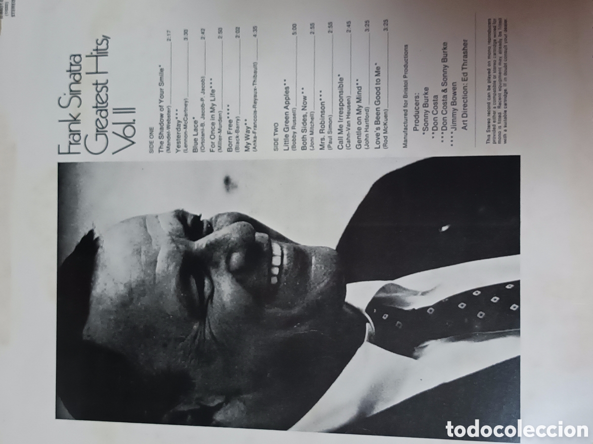 Discos de vinilo: Frank Sinatra greatest Hits vol, II - Foto 3