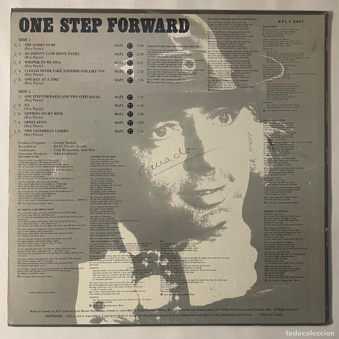 Discos de vinilo: ROY PAYNE / ONE STEP FORWARD / LP RCA 1974 / CANADA - Foto 2