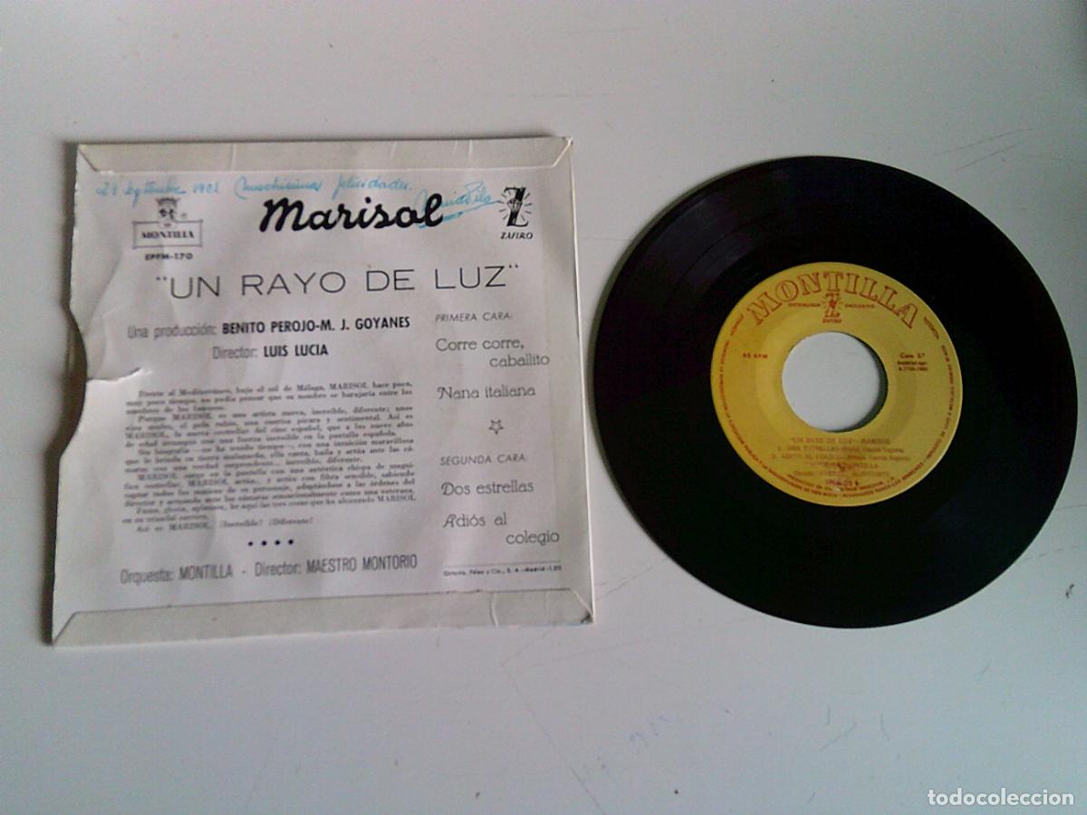 Discos de vinilo: Single Un rayo de luz Marisol - Foto 2