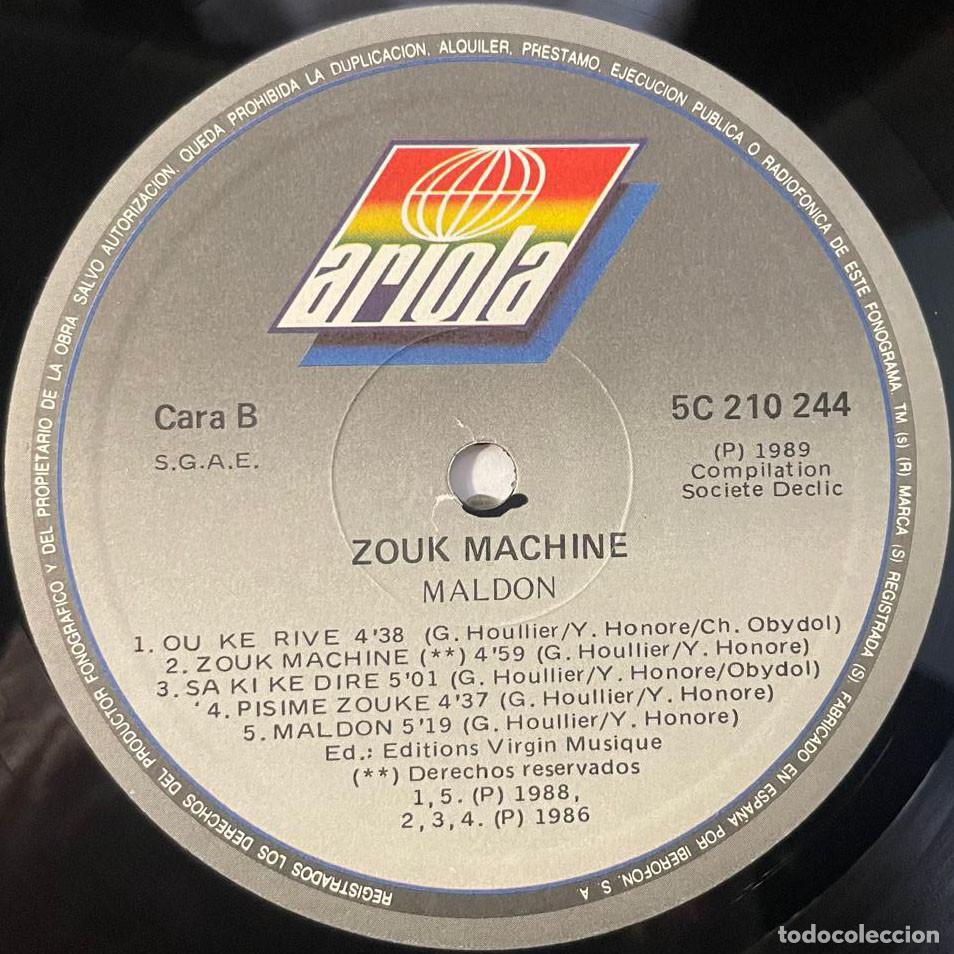 Discos de vinilo: ZOUK MACHINE / MALDON / LP ARIOLA 1990 / ESPA&Ntilde;A - Foto 4