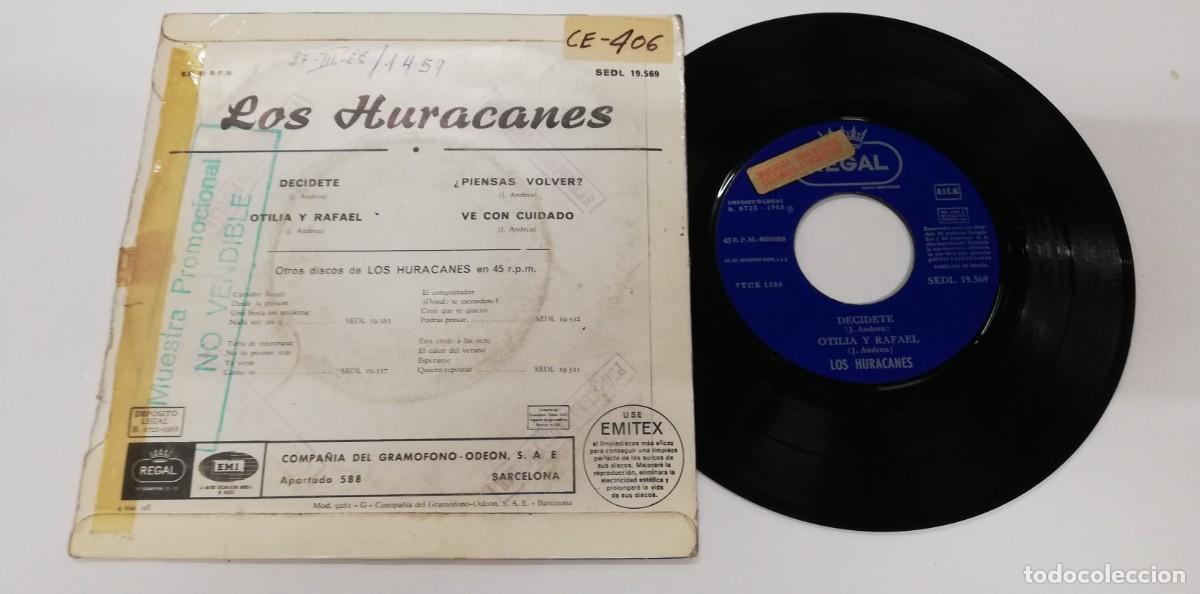 Discos de vinilo: SCO35-Los Huracanes - Decidete (7&rdquo;, EP) - Foto 2