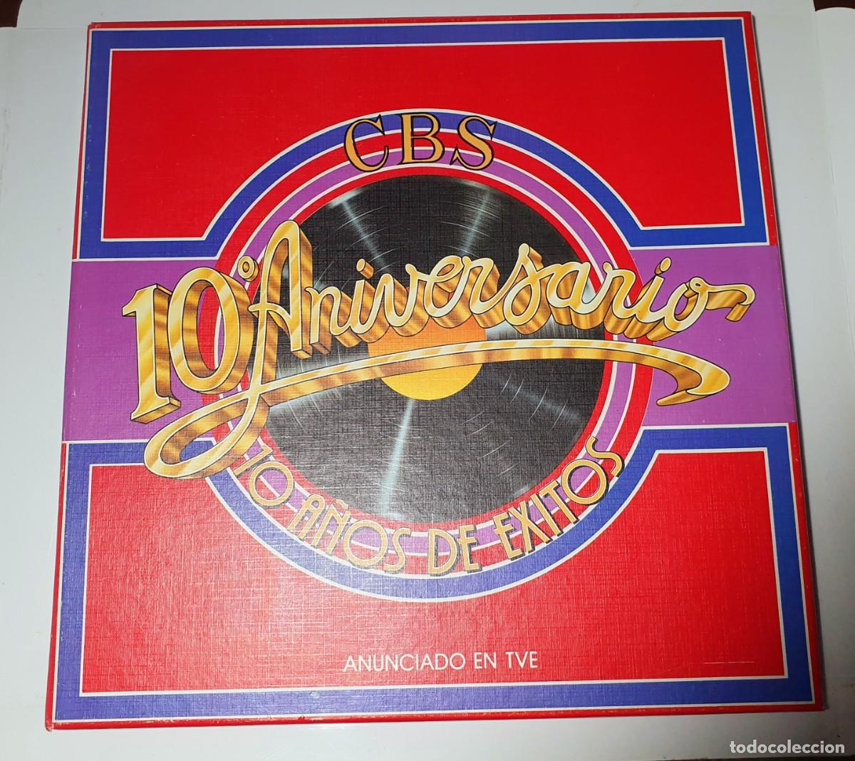 Discos de vinilo: CBS 10 ANIVERSARIO 10 A&Ntilde;OS DE EXITOS *** CAJA 3 LP`S