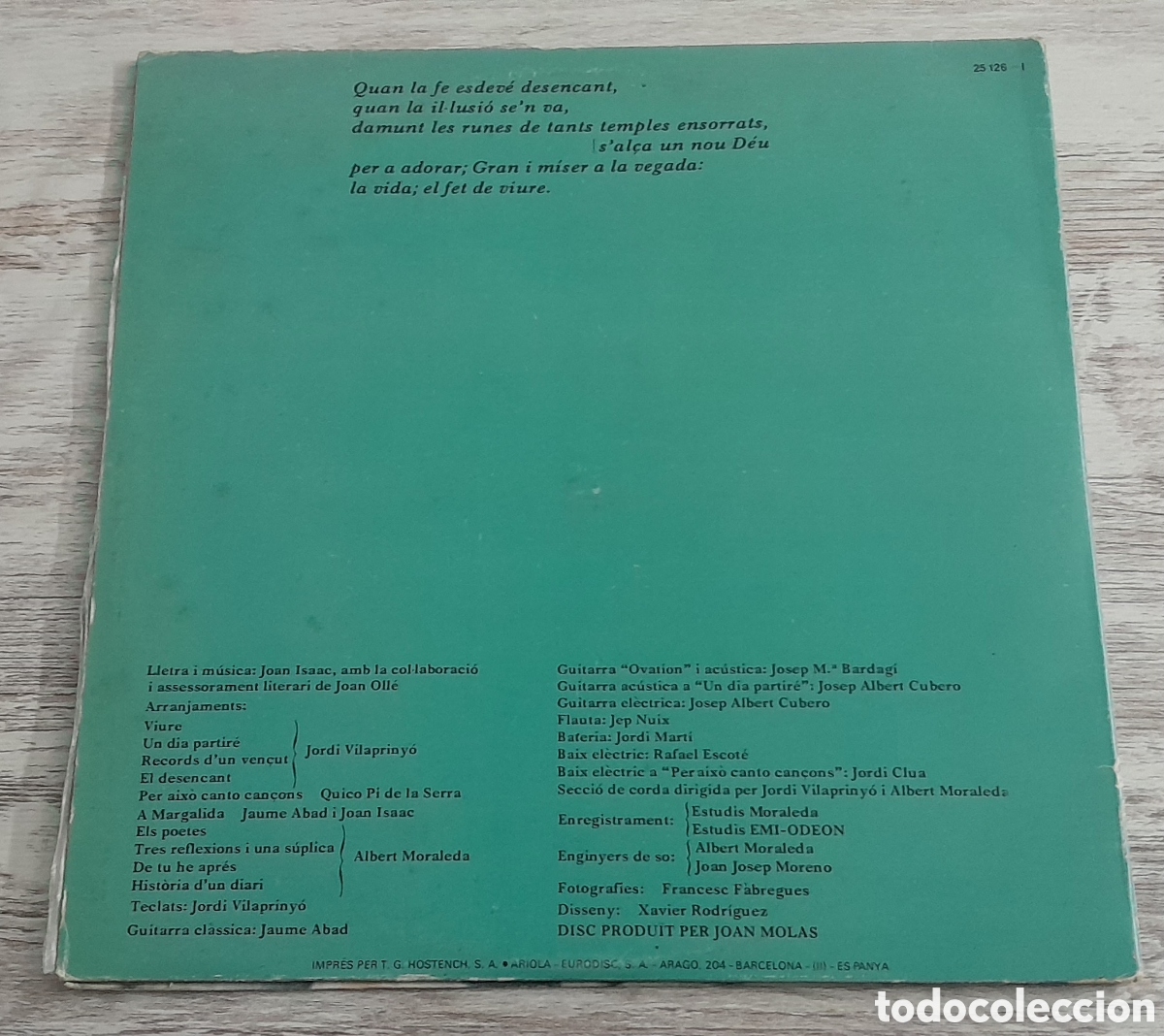 Discos de vinilo: JOAN ISAAC - VIURE - GATEFOLD - ARIOLA 1977 - Foto 2