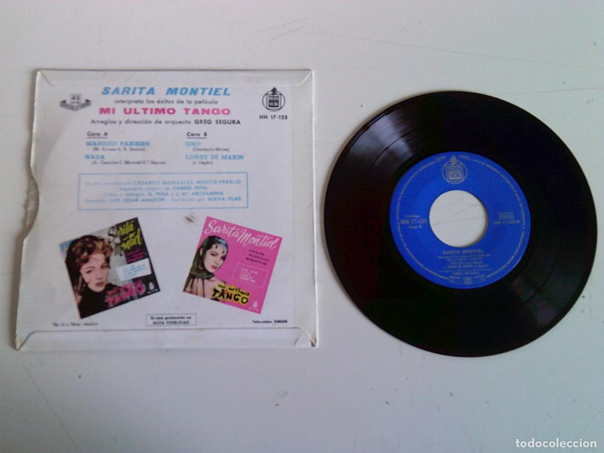 Discos de vinilo: Single Sarita Montiel Mi &uacute;ltimo tango - Foto 2