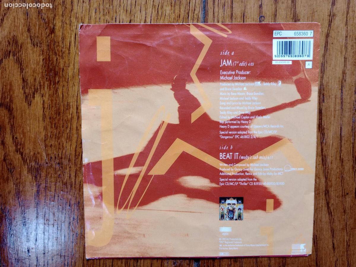 Discos de vinilo: Michael Jackson - jam + beat It - Foto 2