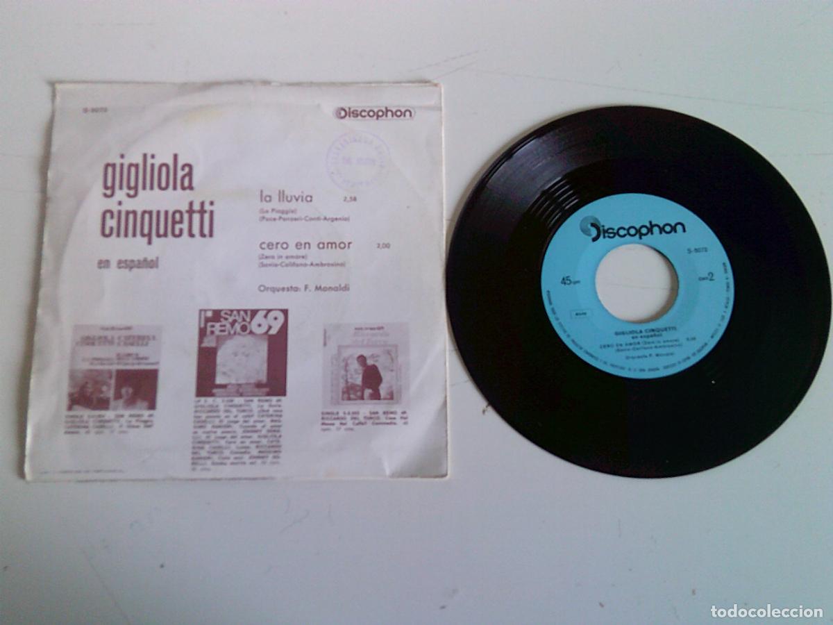 Discos de vinilo: Single Gigliola Cinquetti La lluvia - Foto 2
