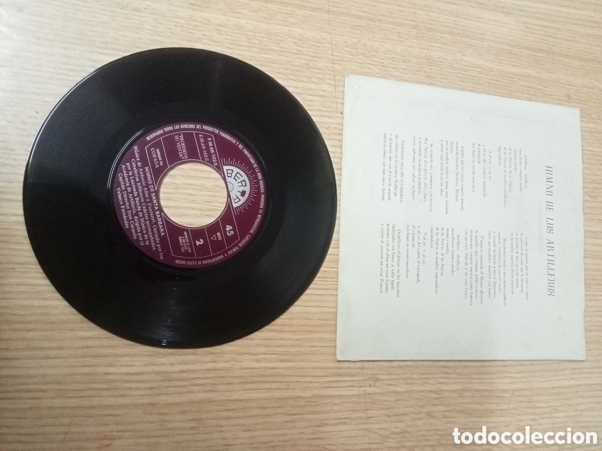 Discos de vinilo: himno de los artilleros single 7&rdquo; promocional - Foto 2