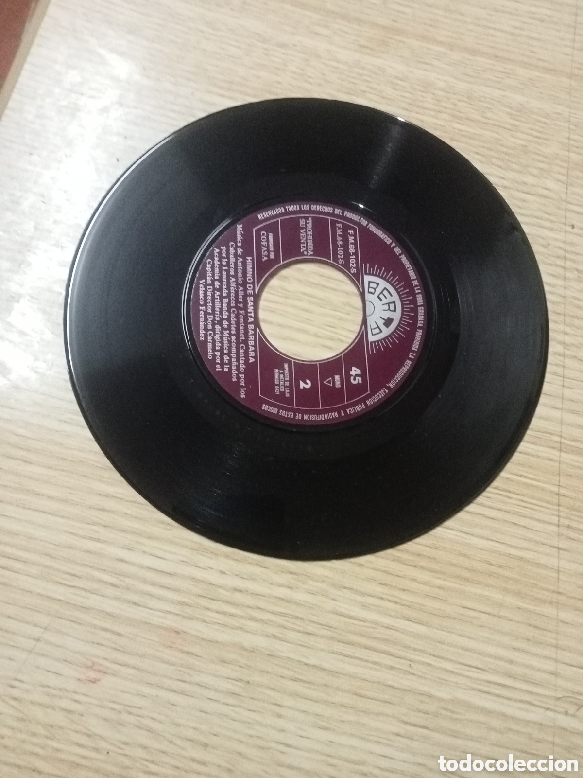 Discos de vinilo: himno de los artilleros single 7&rdquo; promocional - Foto 3