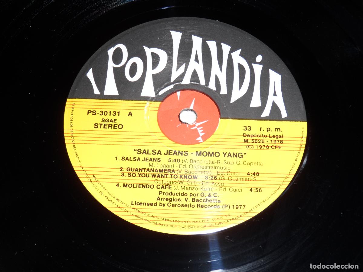 Discos de vinilo: Momo Yang - Salsa Jeans (SPAIN 1978) - Foto 3