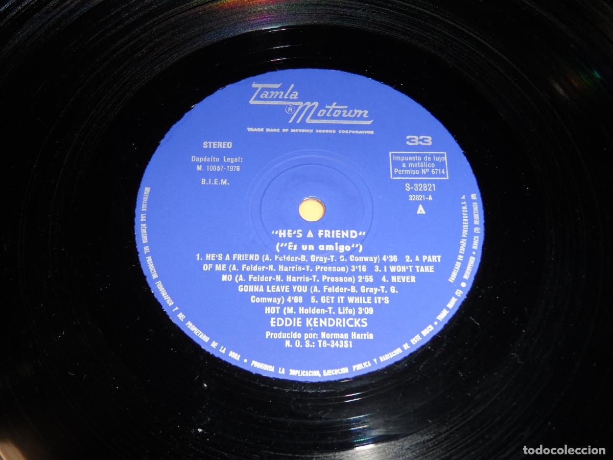 Discos de vinilo: Eddie Kendricks &ndash; Hes A Friend (SPAIN 1976) - Foto 3