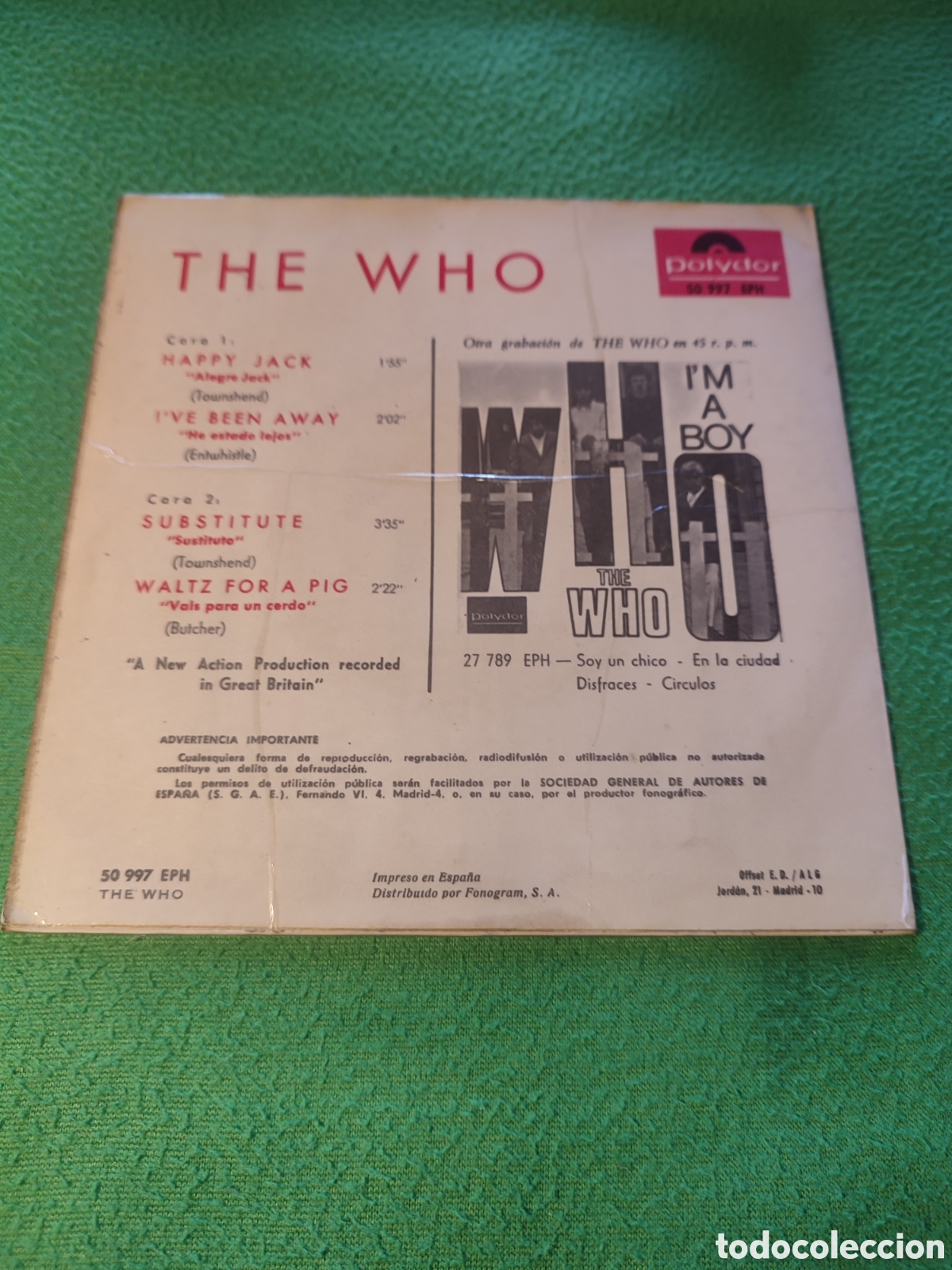 Discos de vinilo: The Who - Happy Jack + 3 1967 - Foto 2