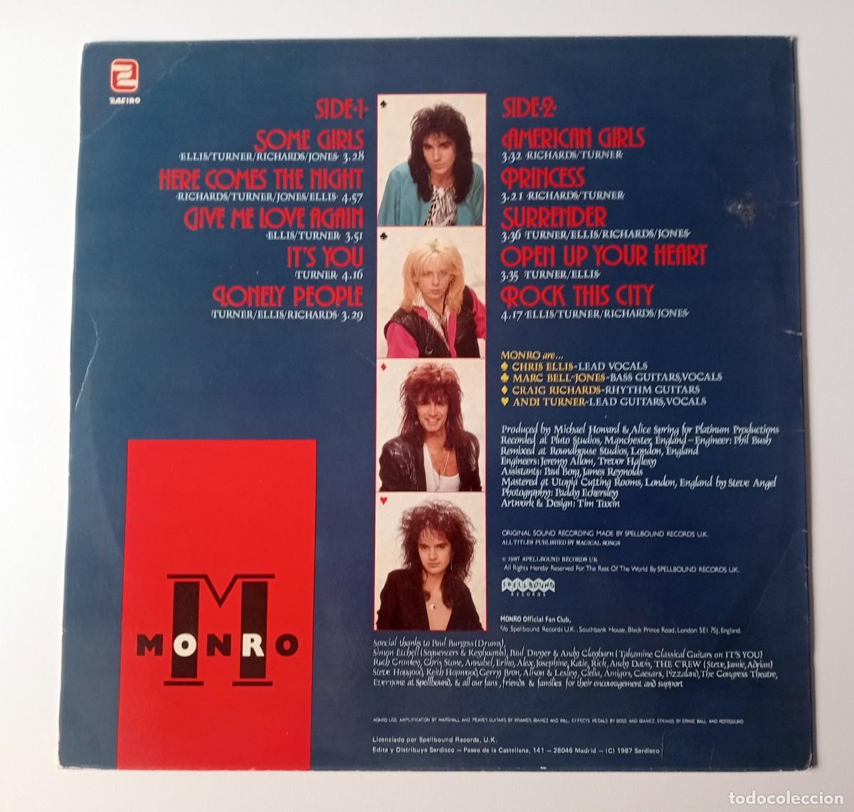 Discos de vinilo: LP MONRO - MONRO (1987) - Foto 2