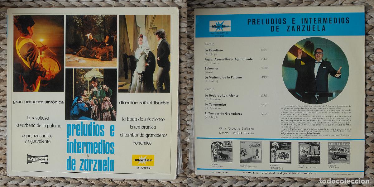 Dischi in vinile: PRELUDIOS E INTERMEDIOS DE ZARZUELA (VER DESCRIPCI&Oacute;N) - MARFER 1972 - M. 30&ordm;169 S