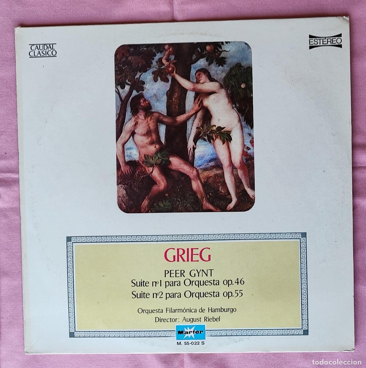 Discos de vinilo: GRIEG .- PEER GYN. SUITE N&ordm; 1 Y N&ordm; 2 PARA ORQUESTA. - Foto 1