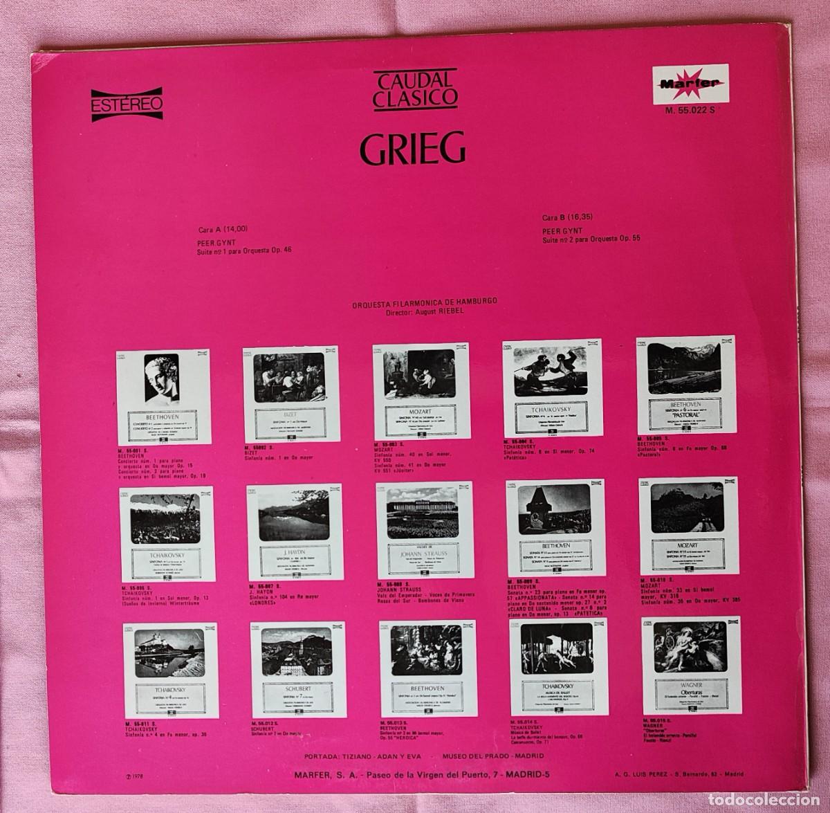 Discos de vinilo: GRIEG .- PEER GYN. SUITE N&ordm; 1 Y N&ordm; 2 PARA ORQUESTA. - Foto 2