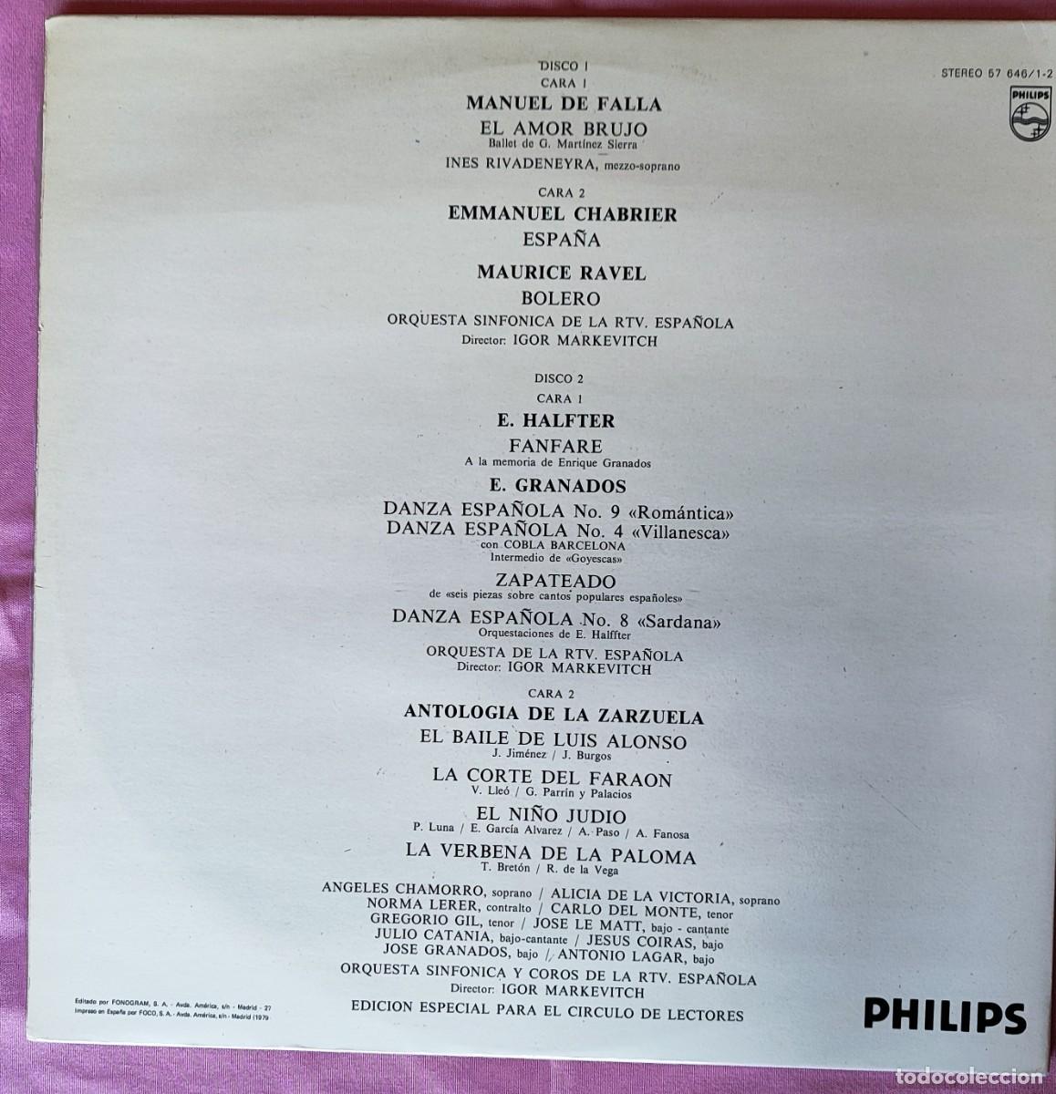 Discos de vinilo: M&Uacute;SICA DE ESPA&Ntilde;A (DOBLE LP). - Foto 2
