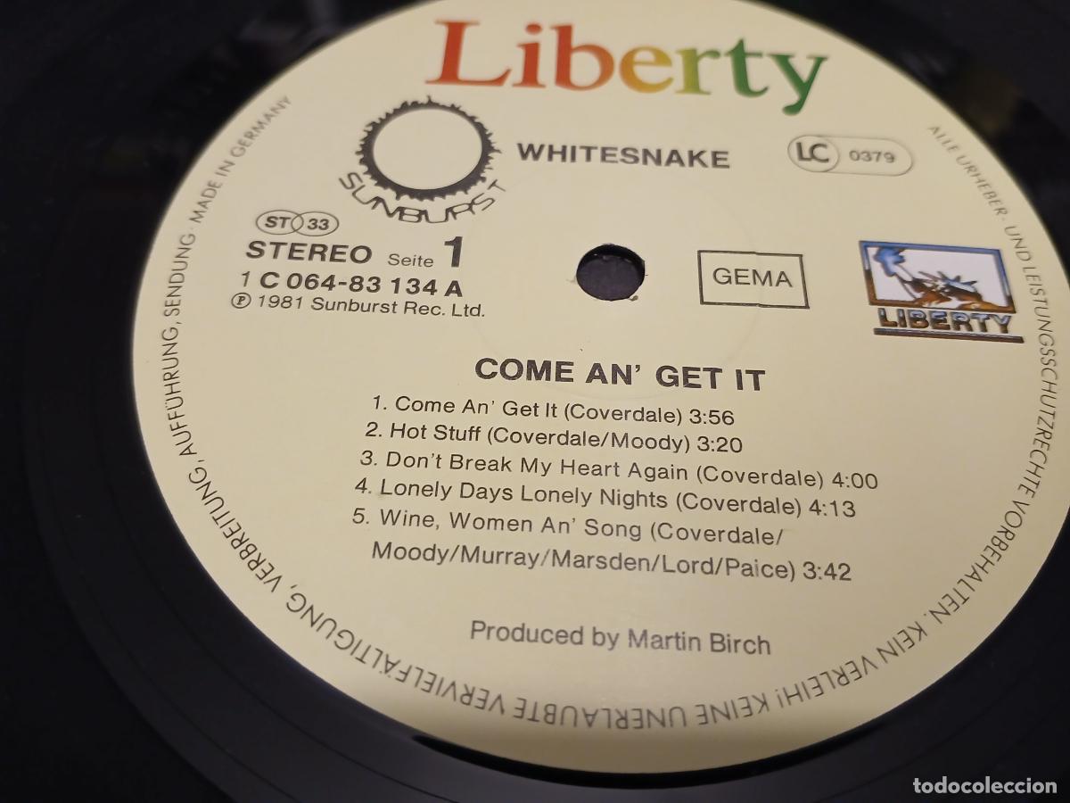Discos de vinilo: WHITESNAKE -COME ANGET IN- (1981) LP DISCO VINILO - Foto 2