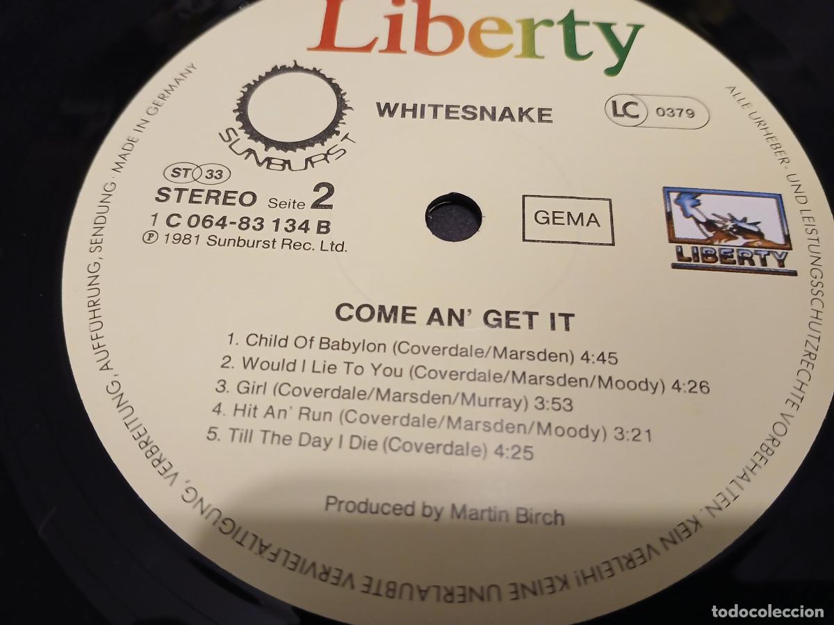 Discos de vinilo: WHITESNAKE -COME ANGET IN- (1981) LP DISCO VINILO - Foto 3