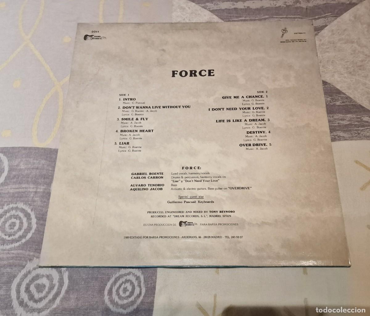 Discos de vinilo: FORCE SAME 12&rdquo;LP spanish HARD ROCK-BARON ROJO - Foto 2