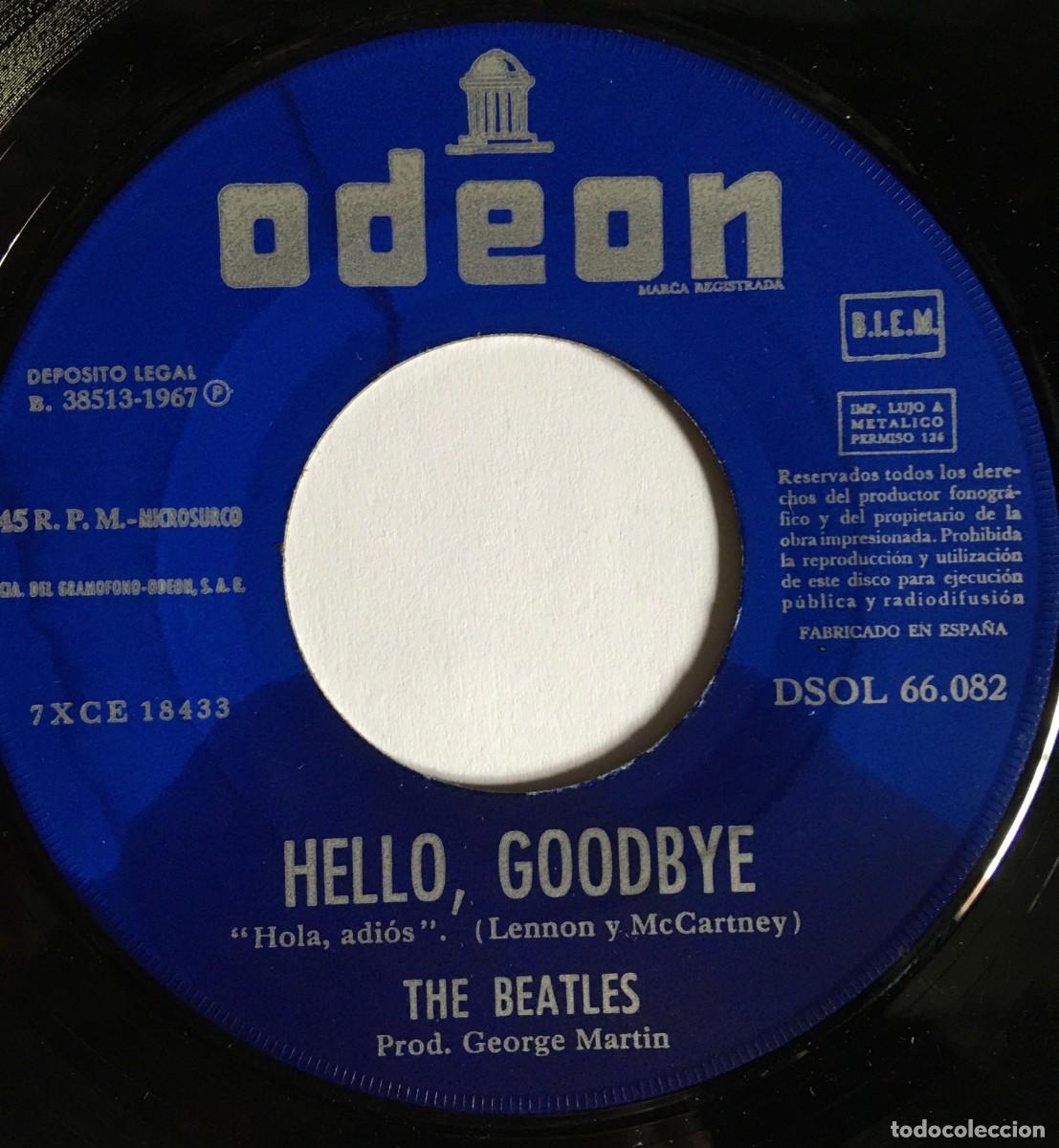 Discos de vinilo: THE BEATLES - HELLO, GOODBYE, single 7&rdquo; Spain 1967 - Foto 2