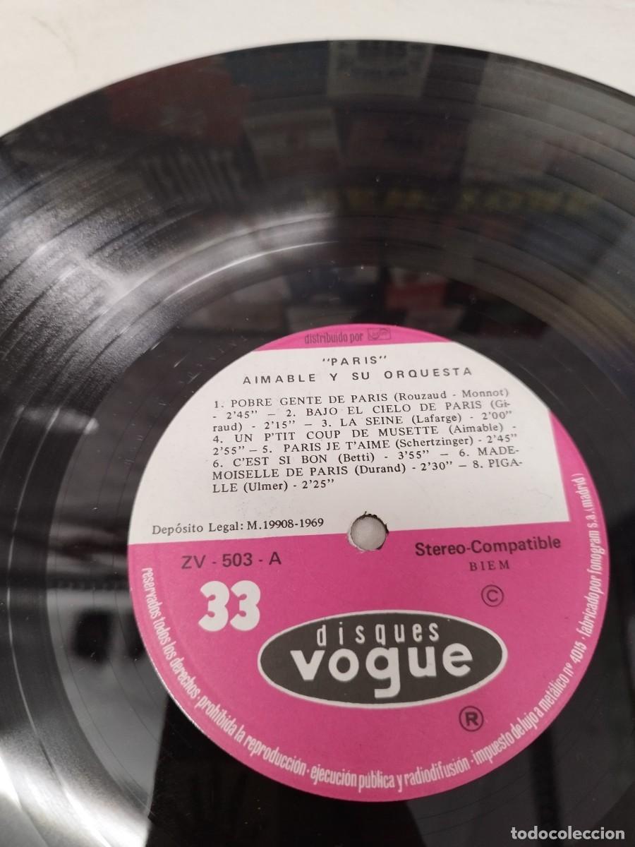 Discos de vinilo: Aimable, Paris - New York Disques Vogue. Lp. - Foto 2