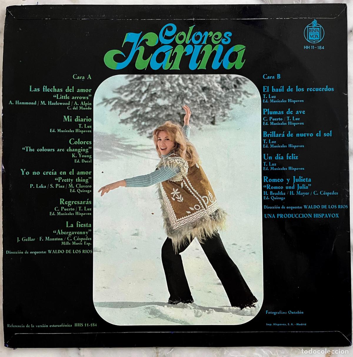 Discos de vinilo: KARINA. COLORES. LP ORIGINAL 1970 VERSI&Oacute;N ESTEREO - Foto 3