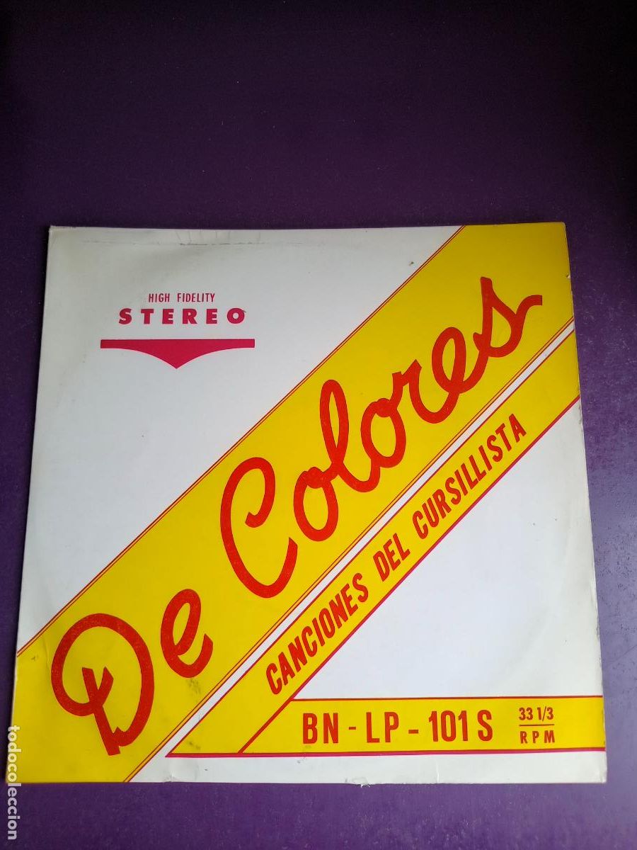 Disques de vinyle: De Colores - Canciones Del Cursillista - LP BN 1964 - FOLK POP RELIGIOSO LATINO, SIN APENAS USO