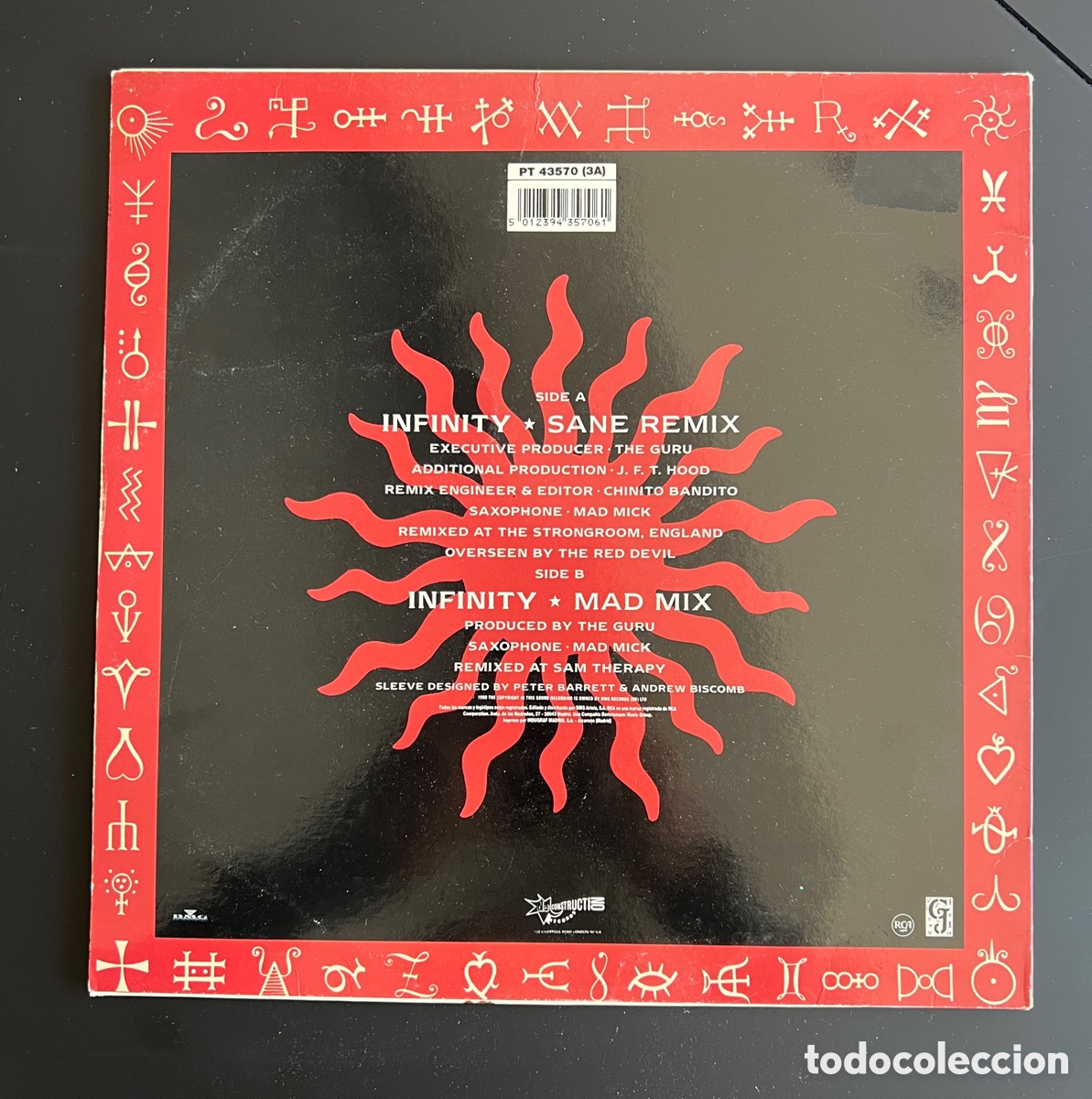 Discos de vinilo: GURU JOSH / INFINITY (THE REMIX ) 1990 - Foto 2