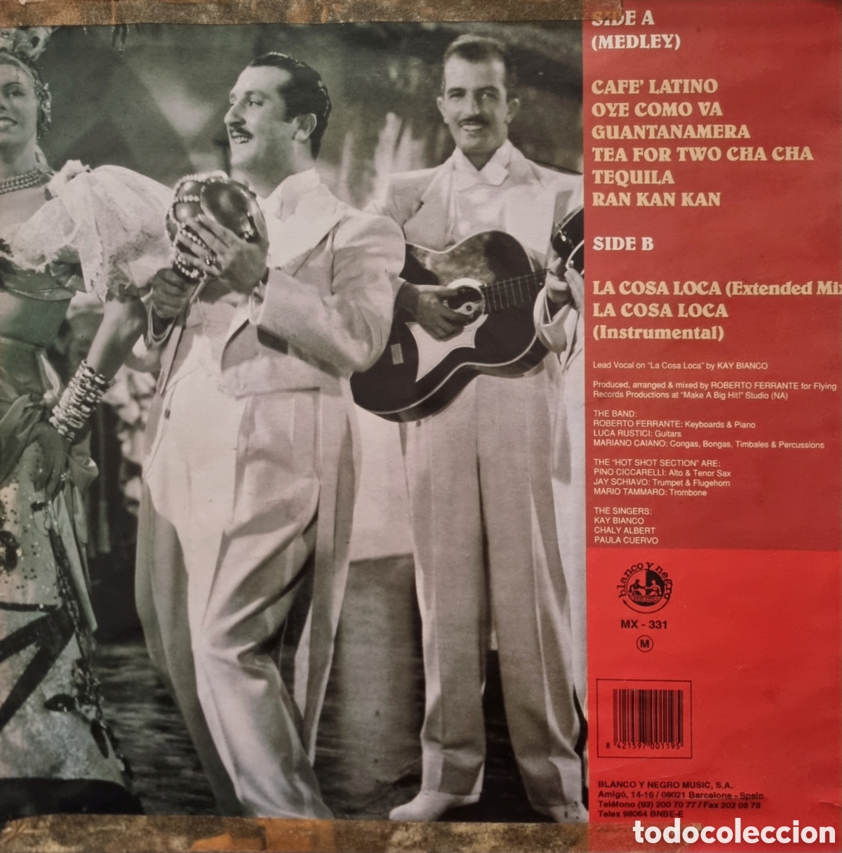 Discos de vinilo: CAF&Eacute; LATINO - EL MIX . MAXI SINGLE Spain 1992 - Foto 2