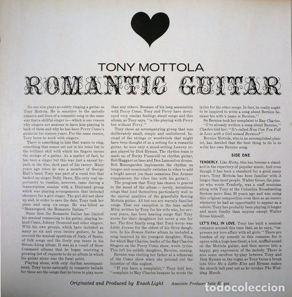 Discos de vinilo: Tony Mottola - Romantic Guitar (LP Vinilo) - Foto 2