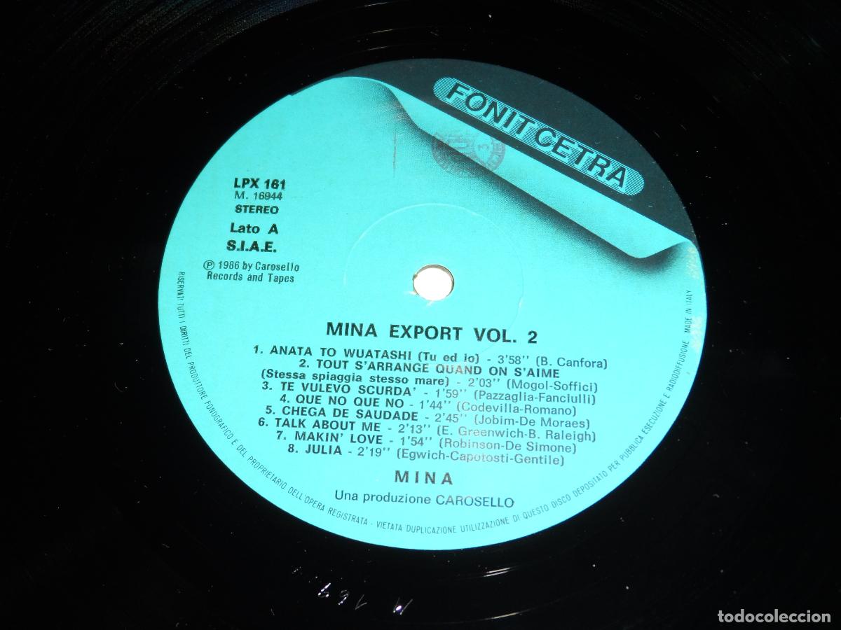 Discos de vinilo: MINA - MINA EXPORT VOL.2 (ITALY 1986) - Foto 3