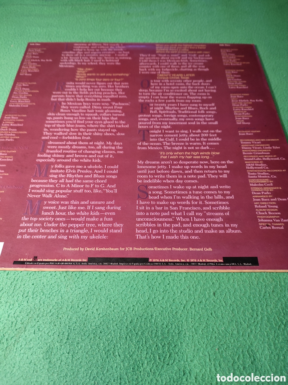 Discos de vinilo: Joan Baez - Gulf winds 1986 Lp - Foto 2