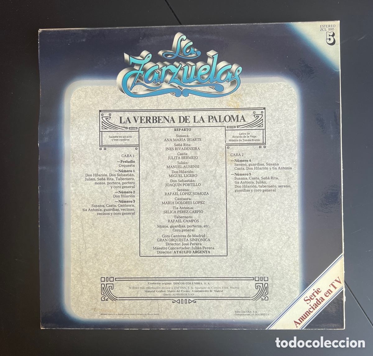 Discos de vinilo: LA ZARZUELA - ZACOSA - DISCO 5 - Foto 1