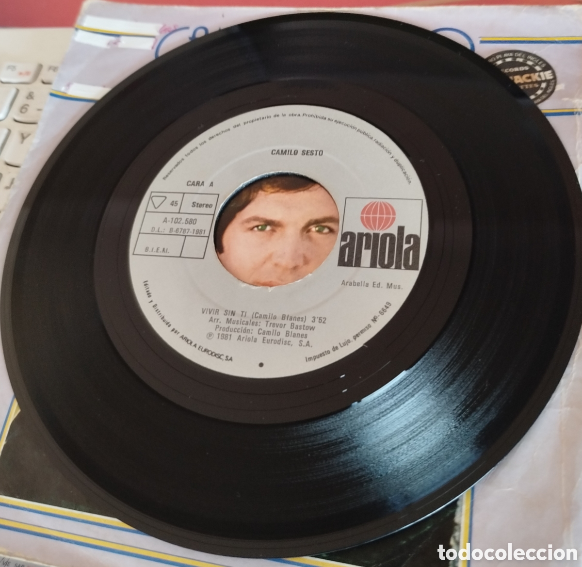 Discos de vinilo: Camilo Sesto - vivir sin ti - Foto 2