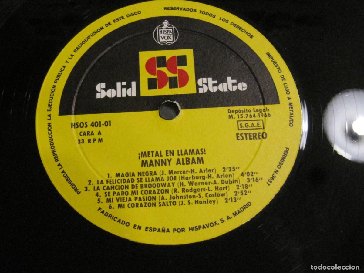 Discos de vinilo: MANNY ALBAM - METAL EN LLAMAS SELLO SOLID STATE 1966. - Foto 3