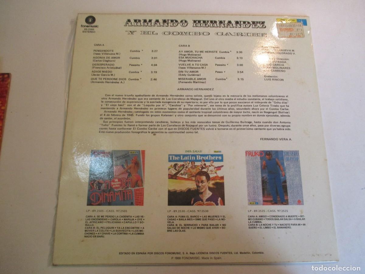 Discos de vinilo: ARMANDO HERN&Aacute;NDEZ Y EL COMBO CARIBE Z122 - Foto 2