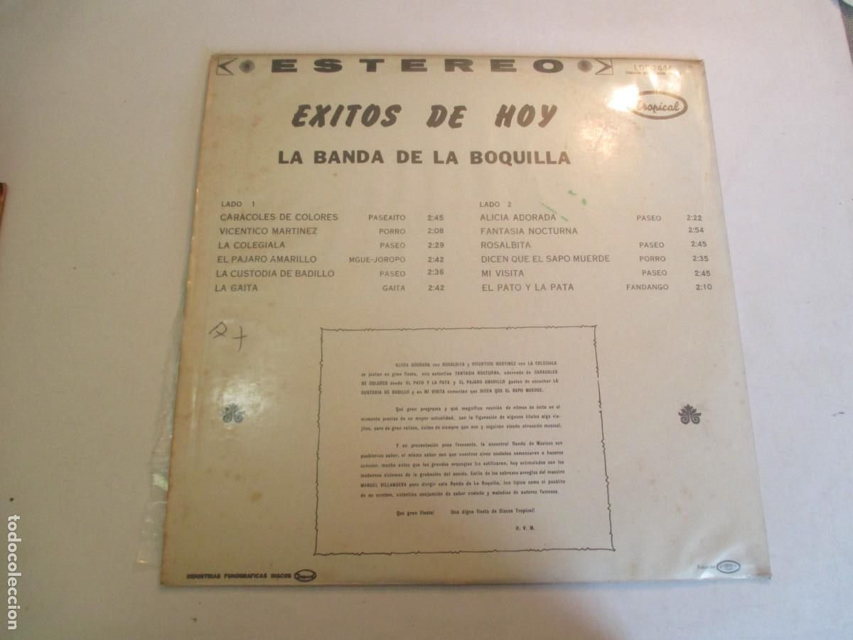 Discos de vinilo: LA BANDA Y LA BOQUILLA Exitos de hoy Z133 - Foto 2