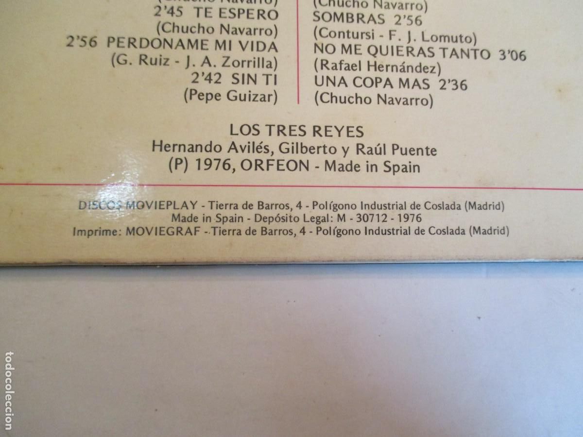 Discos de vinilo: LOS TRES REYES &Eacute;xitos de Los Panchos Z141 - Foto 3
